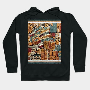 Mystical Echoes: Maya Art Revived in Vibrant Illustrations Hoodie